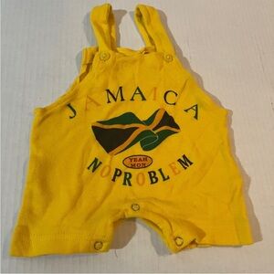 🐠 With Love From Jamaica. Infant Unisex One Piece. 6 Months. Overalls and Shirt.